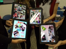 Students showing off their posters!